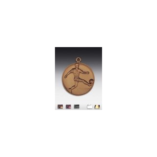 Medaille Fussball - Mann mit se  50mm, bronzefarben in Metall