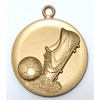 Medaille Fussballschuh neutral mit se  50mm, bronzefarben in Metall