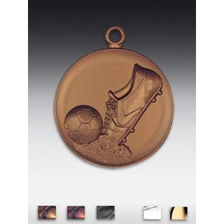 Medaille Fussballschuh neutral mit se  50mm,   bronzefarben, siber- oder goldfarben