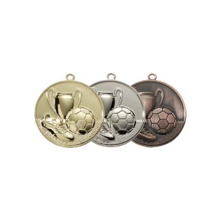 Medaille Fussballtrophe Bronzefarben 45mm incl.Band
