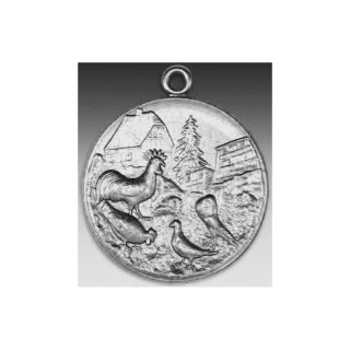 Medaille Geflgel mit Krpfer mit se  50mm, silberfarben in Metall
