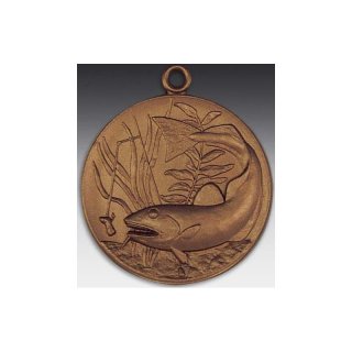 Medaille Hochseefisch mit se  50mm, bronzefarben in Metall