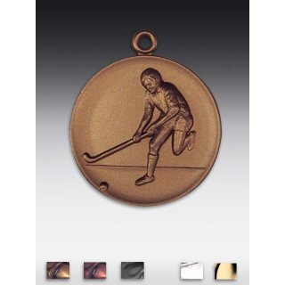 Medaille Hockey mit se  50mm, bronzefarben in Metall