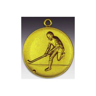 Medaille Hockey mit se  50mm, goldfarben in Metall