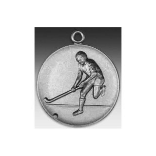 Medaille Hockey mit se  50mm, silberfarben in Metall