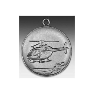 Medaille Hubschrauber mit se  50mm, silberfarben in Metall