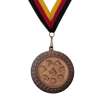 Medaille Hunde Gebr. mit se  50mm, bronzefarben in Metall