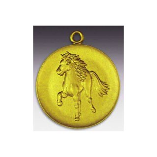 Medaille Islandpony mit se  50mm, goldfarben in Metall