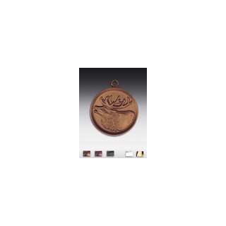 Medaille Jagd / Hirsch mit se  50mm, bronzefarben in Metall