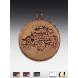 Medaille Jeep mit se  50mm,  bronzefarben, siber- oder goldfarben