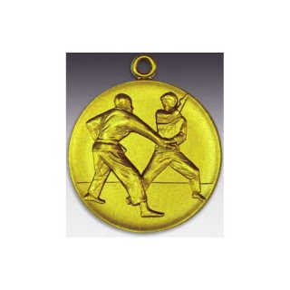 Medaille Jiu Jitsu mit se  50mm, goldfarben in Metall