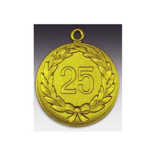 Medaille Jubilum 25 Jhrig mit  mit se  50mm, goldfarben in Metall Kranz