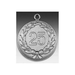 Medaille Jubilum 25 Jhrig mit  mit se  50mm, silberfarben in Metall Kranz