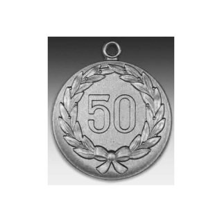 Medaille Jubilum 50 Jhrig mit Kranz mit se  50mm, silberfarben in Metall