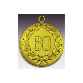 Medaille Jubilum, 60 Jhriges mit Kranz mit se  50mm, goldfarben in Metall
