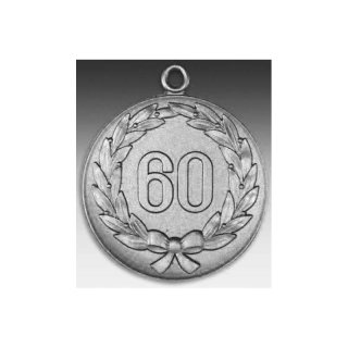 Medaille Jubilum, 60 Jhriges mit Kranz mit se  50mm, silberfarben in Metall