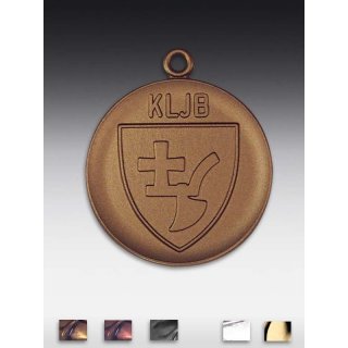 Medaille KLJB + Wappen mit se  50mm, bronzefarben in Metall