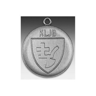 Medaille KLJB + Wappen mit se  50mm, silberfarben in Metall