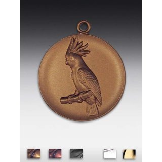 Medaille Kakadu mit se  50mm, bronzefarben in Metall