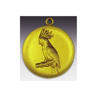 Medaille Kakadu mit se  50mm, goldfarben in Metall