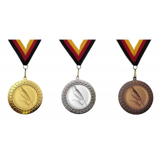 Medaille Kanarienvgel mit se  50mm,  bronzefarben, siber- oder goldfarben