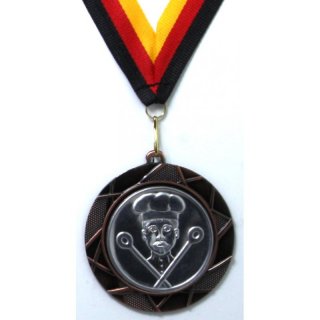 Medaille  Koch D=70mm in 3D, inkl.  22mm Band, Bronzefarbig