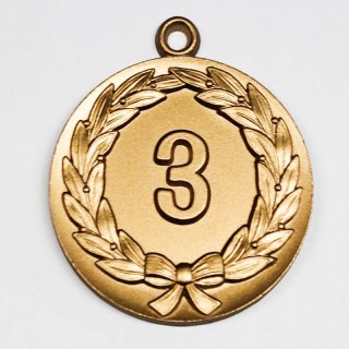Medaille Kranz 3 mit se  50mm, bronzefarben in Metall
