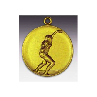 Medaille Kugelstoen Frauen mit se  50mm, goldfarben in Metall