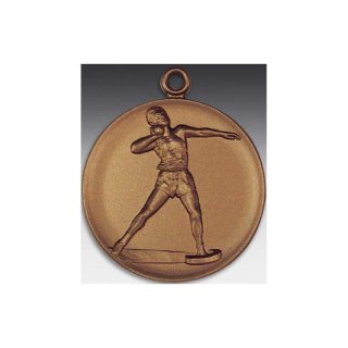 Medaille Kugelstoen Mnner mit se  50mm, silberfarben in Metall