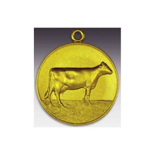 Medaille Kuh holsteinisch mit se  50mm, goldfarben in Metall