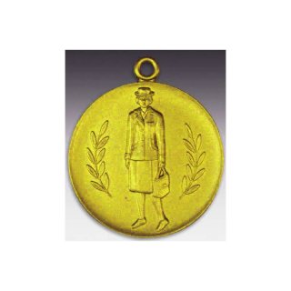 Medaille Lady Soldier mit se  50mm, goldfarben in Metall