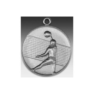 Medaille Volleyball  mit se  50mm, silberfarben in Metall
