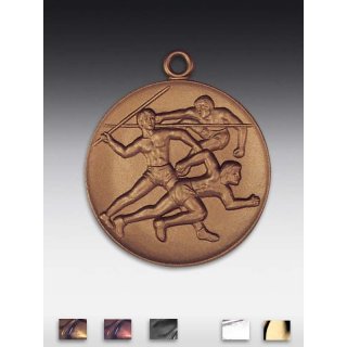 Medaille Leichtathl. Dreikampf mit se  50mm, bronzefarben in Metall