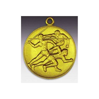 Medaille Leichtathl. Dreikampf mit se  50mm, goldfarben in Metall