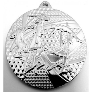 Medaille Leichtathl. mit se  50mm, silberfarben incl. Band