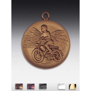 Medaille Mofa mit se  50mm, bronzefarben in Metall