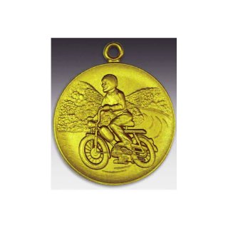 Medaille Mofa mit se  50mm, goldfarben in Metall