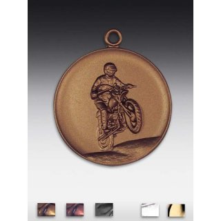 Medaille Motorrad Gelnde mit se  50mm, bronzefarben in Metall