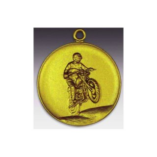 Medaille Motorrad Gelnde mit se  50mm, goldfarben in Metall