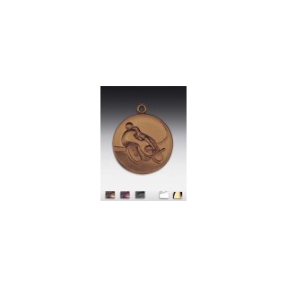 Medaille Motorrad Strasse mit se  50mm, bronzefarben in Metall