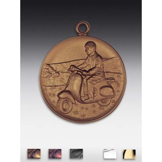 Medaille Motorroller mit se  50mm, bronzefarben in Metall