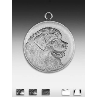 Medaille Neufundlnder mit se  50mm, silberfarben in Metall