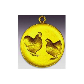 Medaille Orpington, Vogel mit se  50mm, goldfarben in Metall