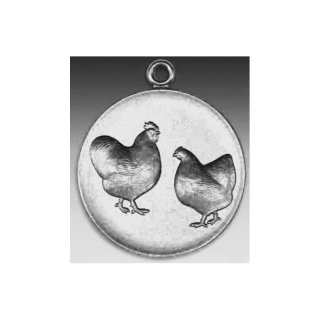 Medaille Orpington, Vogel mit se  50mm, silberfarben in Metall