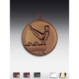 Medaille Pferd - Turnen mit se  50mm,  bronzefarben, siber- oder goldfarben