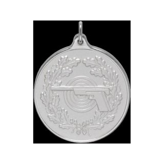 Medaille Pistole, 40 mm, versilbert, mit se und Ring