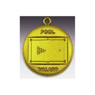 Medaille Poolbillard mit se  50mm, goldfarben in Metall