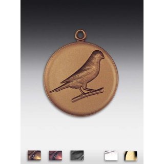 Medaille Prachtfink mit se  50mm,  bronzefarben, siber- oder goldfarben