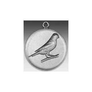 Medaille Prachtfink mit se  50mm, silberfarben in Metall