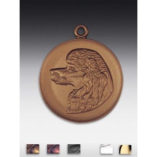 Medaille Pudelkopf mit se  50mm, bronzefarben in Metall